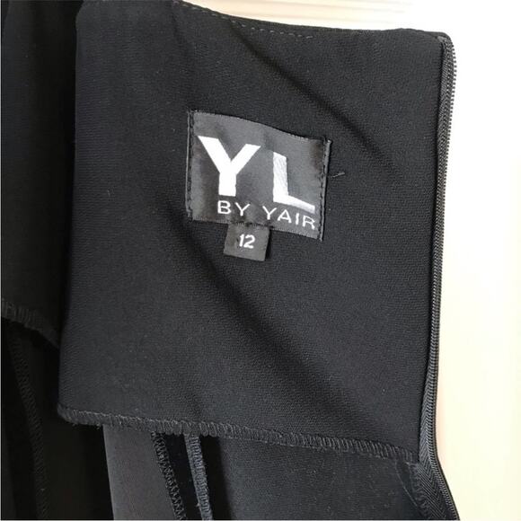 YL by Yair velvet trimmed little black dress size 12 - Picture 7 of 9